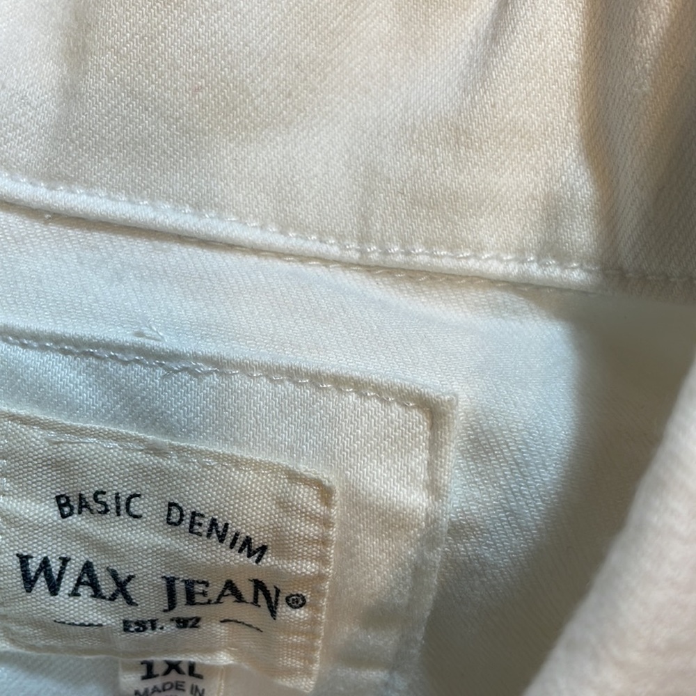 Wax Jean White Denim Jacket Plus 1xl NWT - Picture 8 of 9